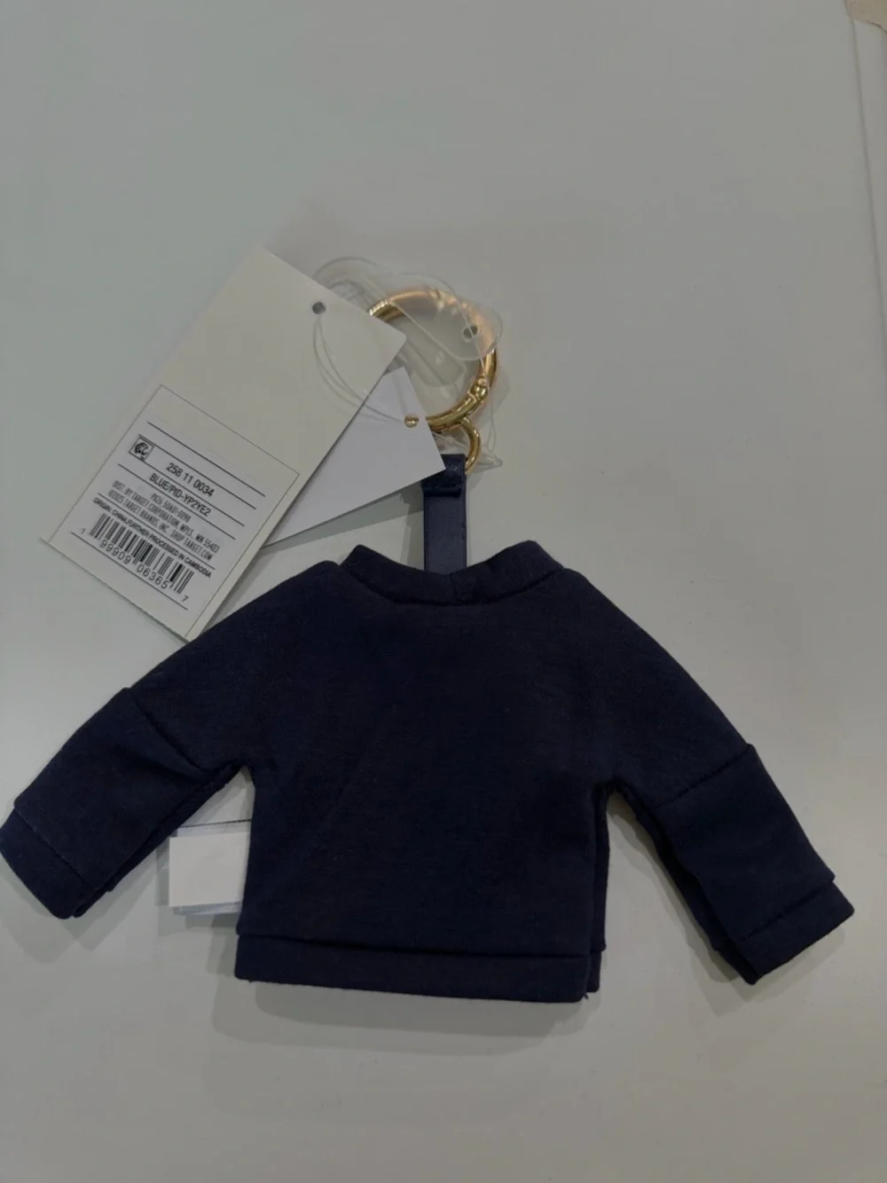 PARKE Navy Mini Sweatshirt Keychain NWT